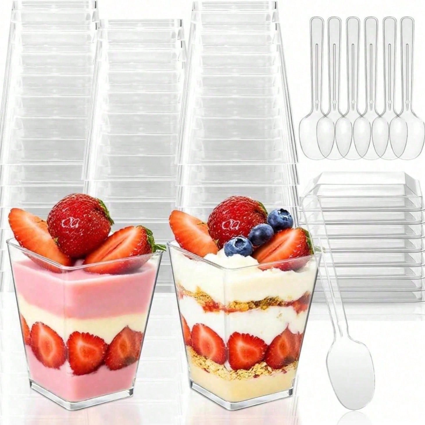 Meal Prep Template - 50 gobelets à dessert carrés en