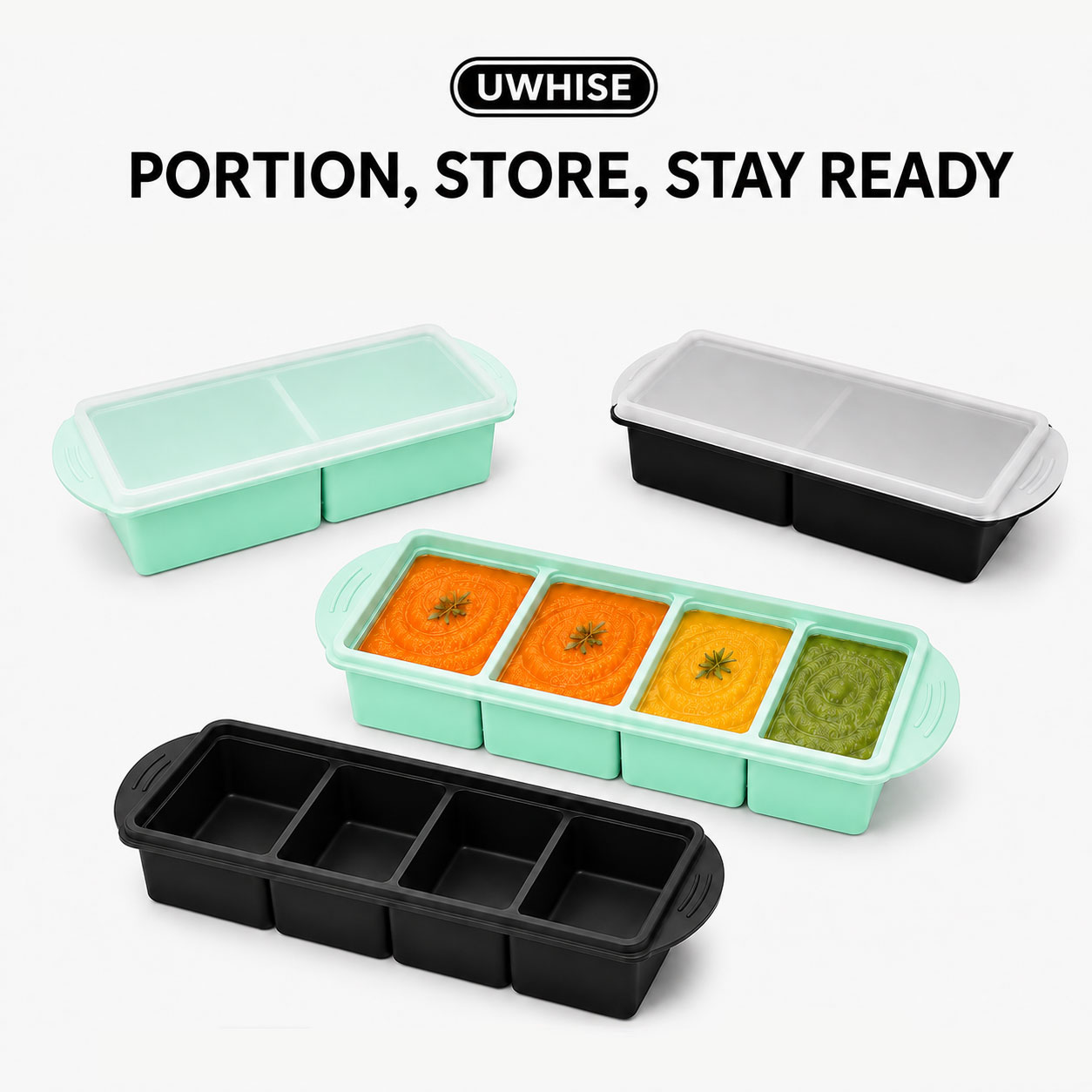 Meal Prep Menu - Uwhise Bac de Congélation en Silicone