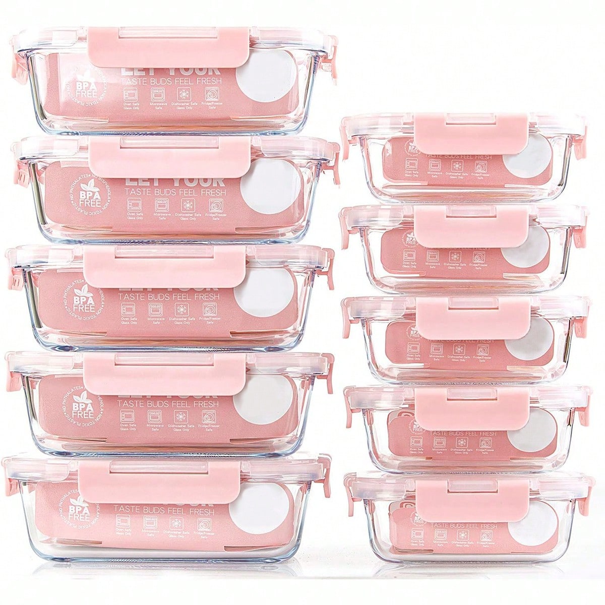 Meal Prep Lunch - Lot de 10 récipients en verre