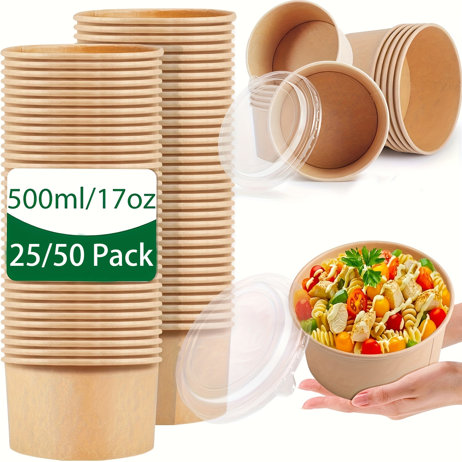 Meal Prep Plan - Bols en papier avec couvercles, bols